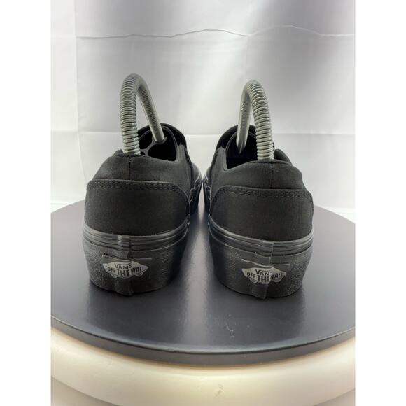 Vans Asher Platform Womens Sz 8 Black Canvas Slip On Classic Skate Shoe Sneaker - Picture 5 of 9